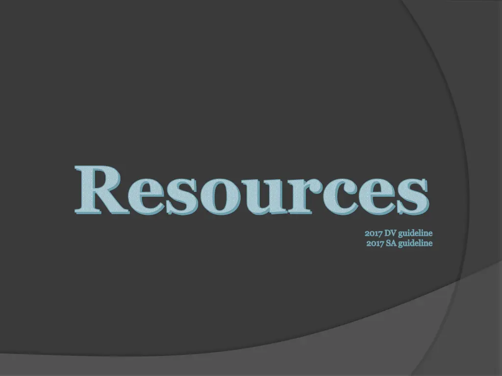 resources