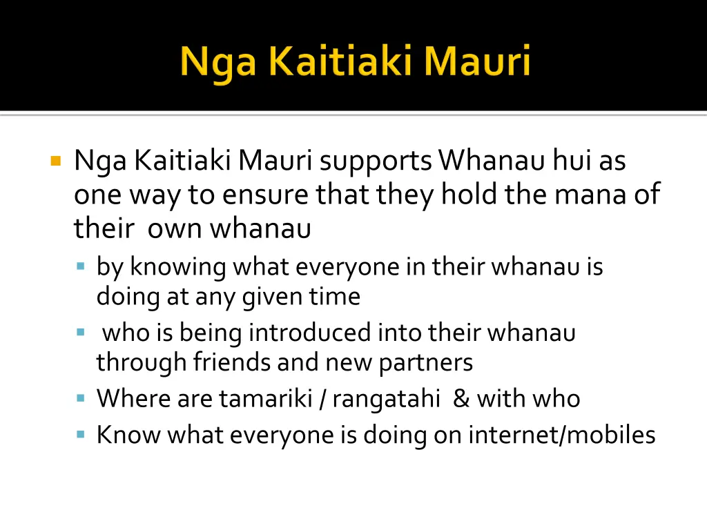 nga kaitiaki mauri supports whanau