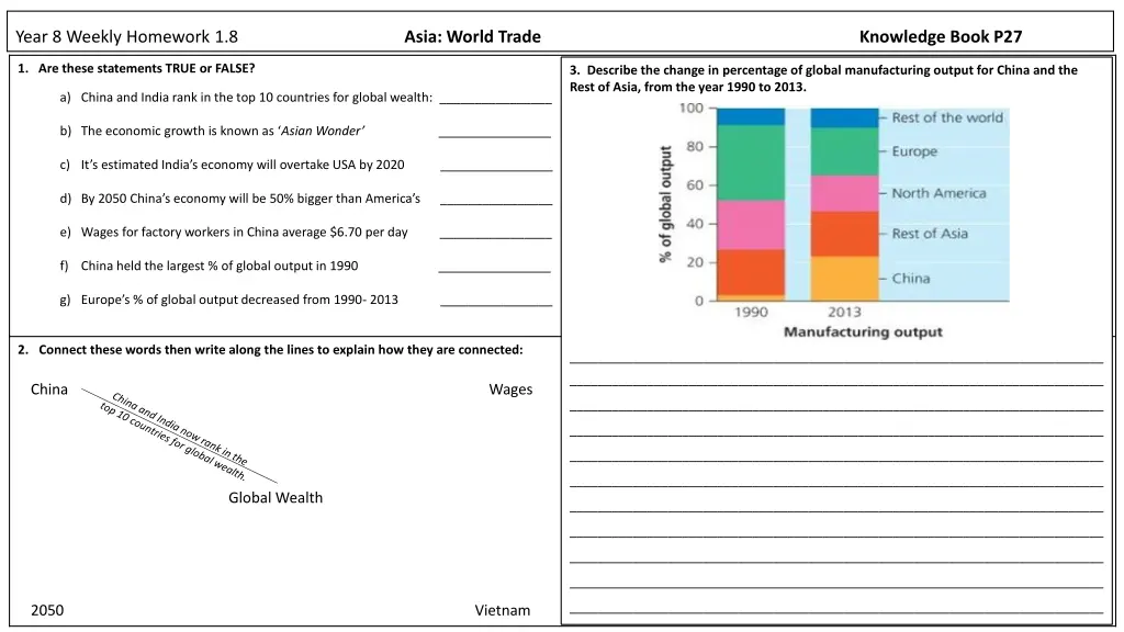 year 8 weekly homework 1 8
