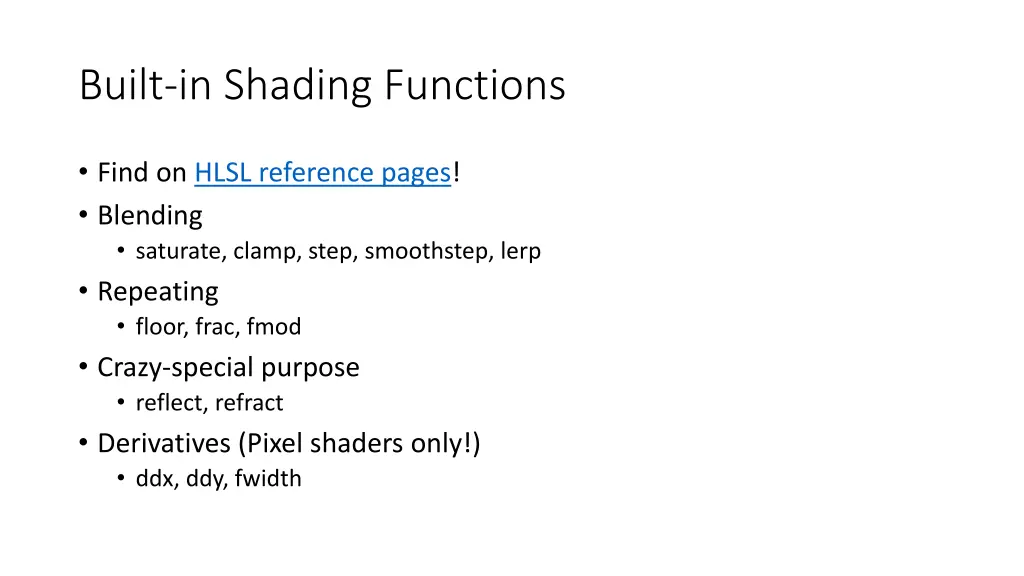 built in shading functions