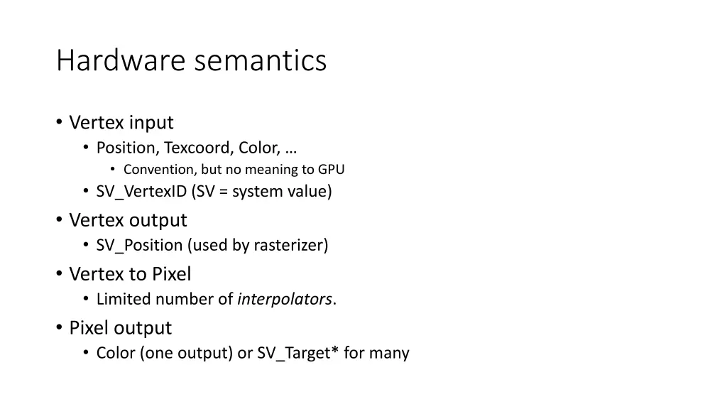 hardware semantics