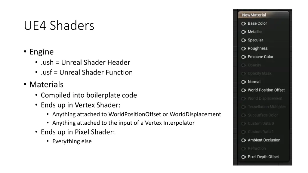 ue4 shaders