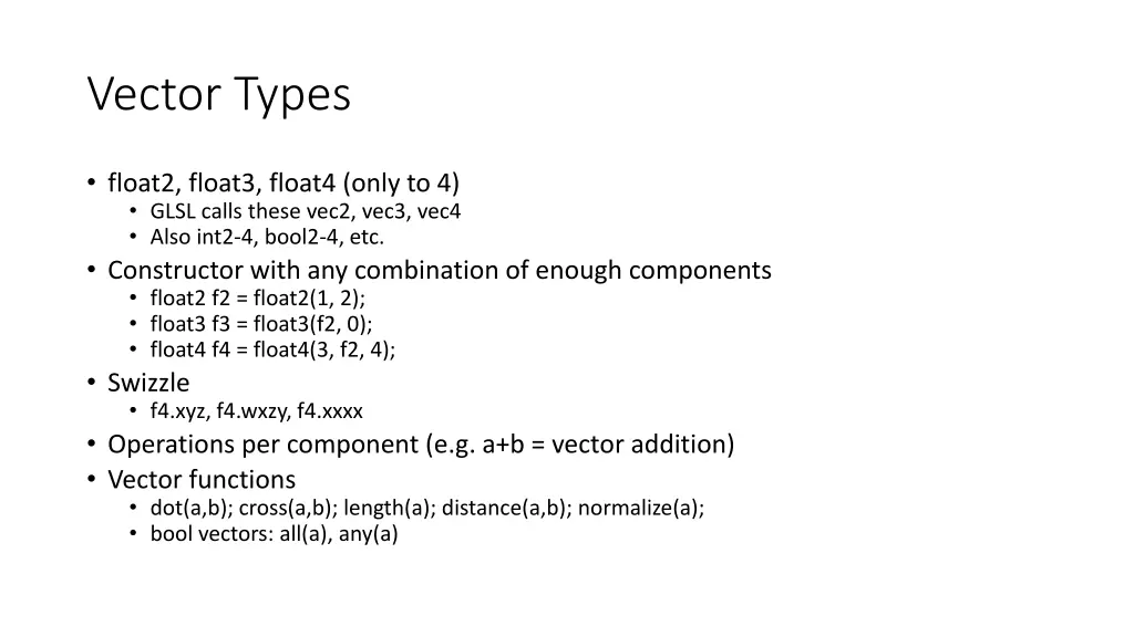 vector types
