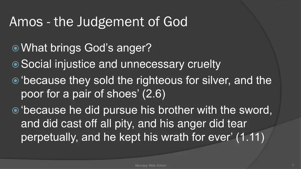 amos the judgement of god 1