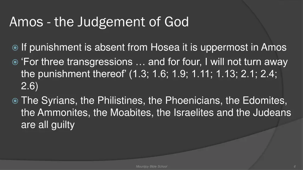 amos the judgement of god