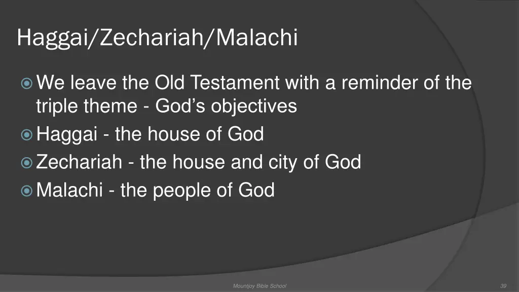 haggai zechariah malachi
