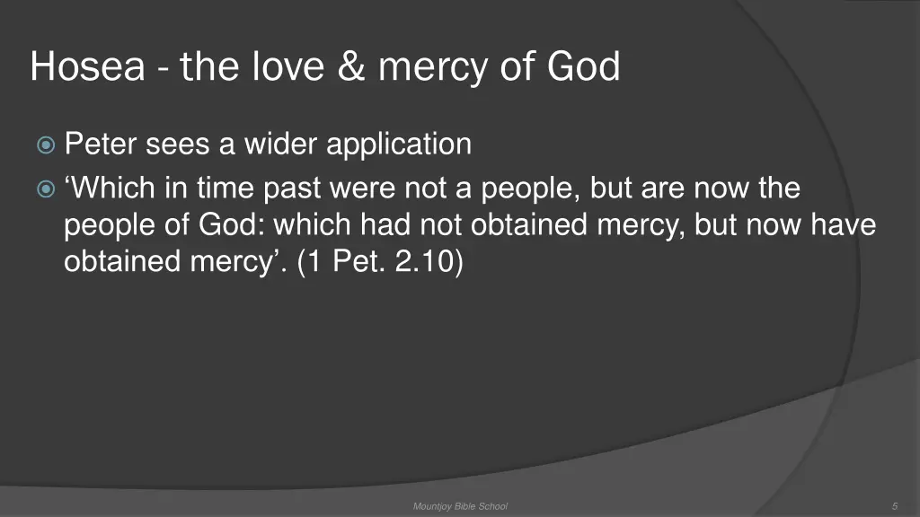 hosea the love mercy of god 1