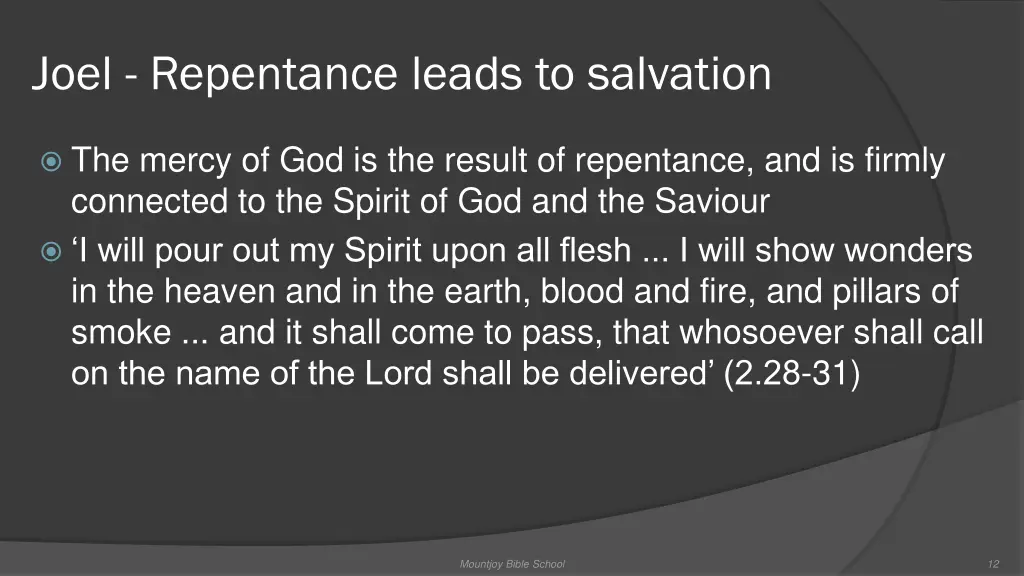 joel repentance leads to salvation