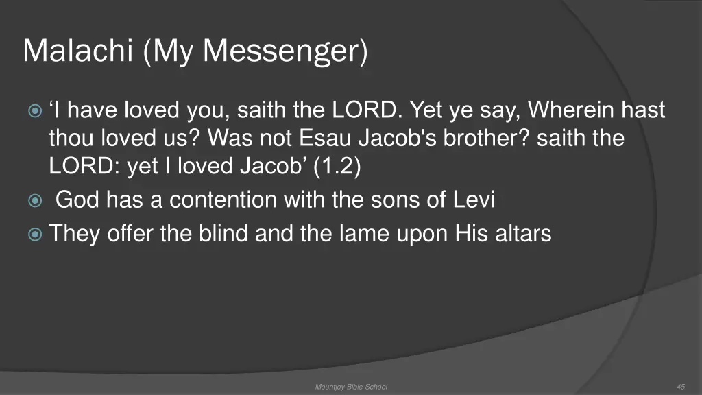 malachi my messenger
