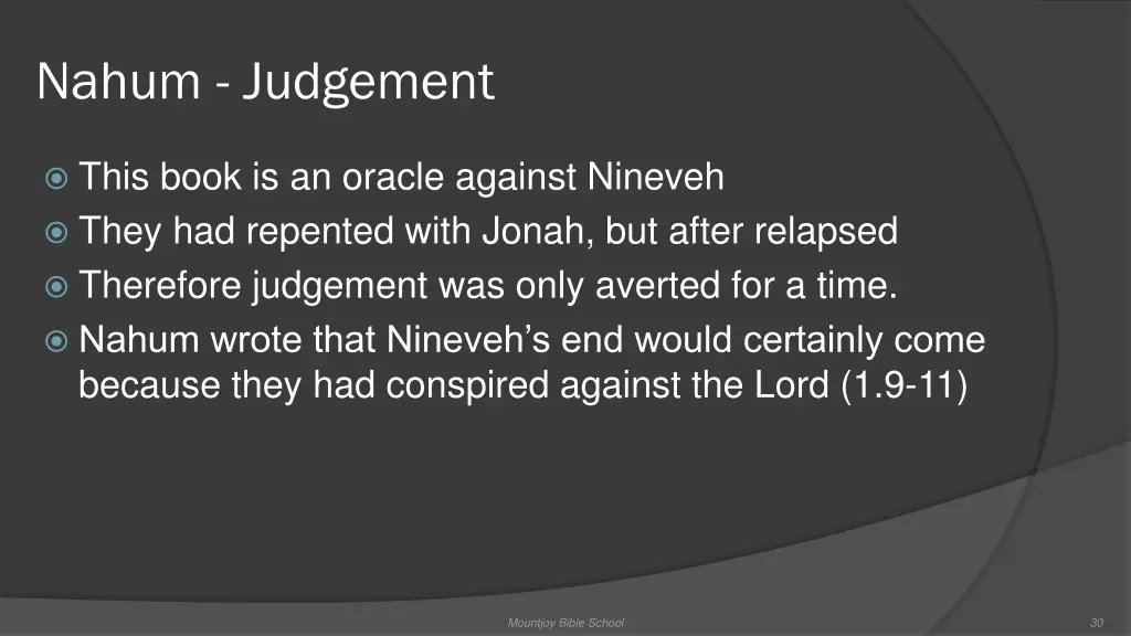 nahum judgement