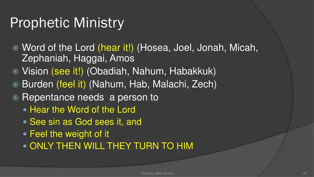 prophetic ministry