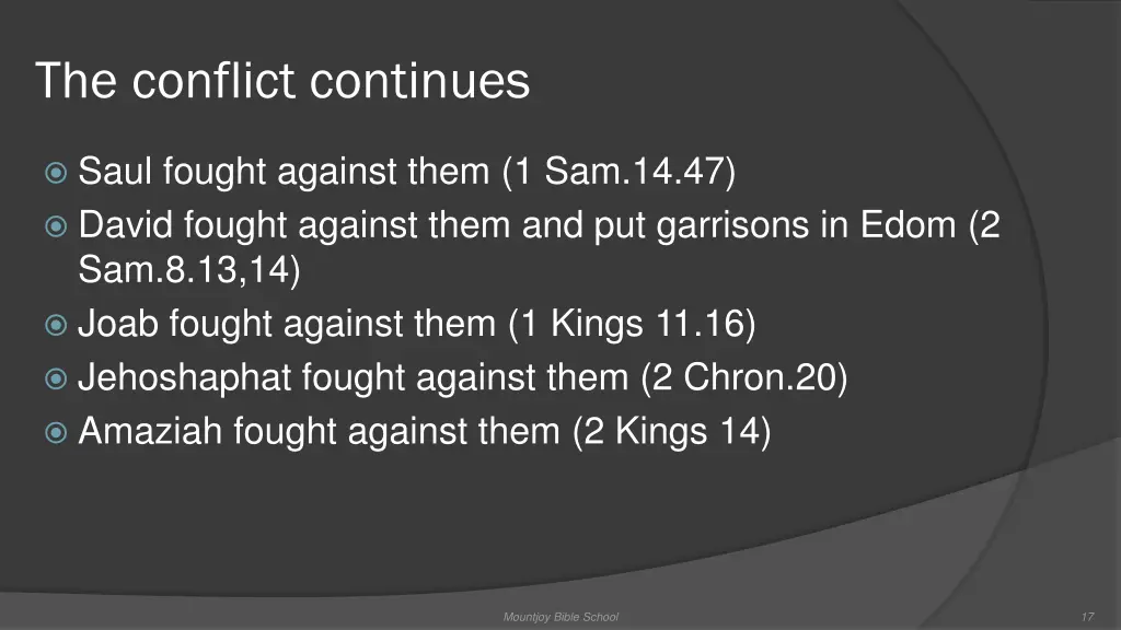 the conflict continues