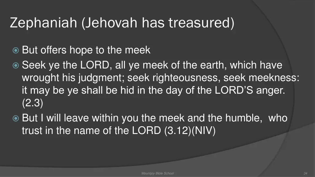 zephaniah jehovah has treasured 1