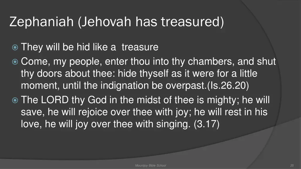 zephaniah jehovah has treasured 2