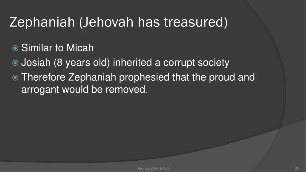 zephaniah jehovah has treasured