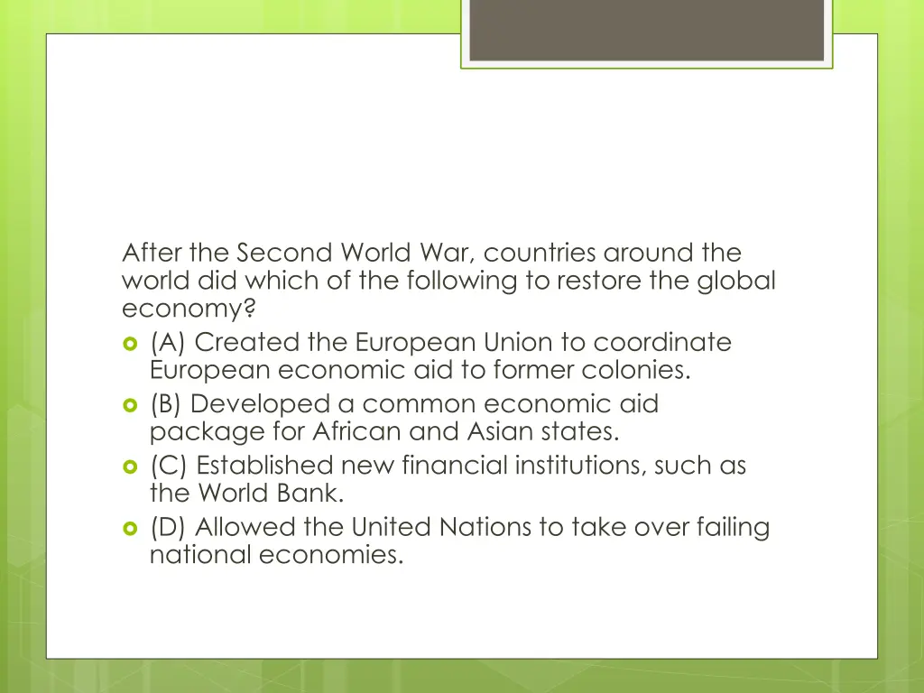 after the second world war countries around