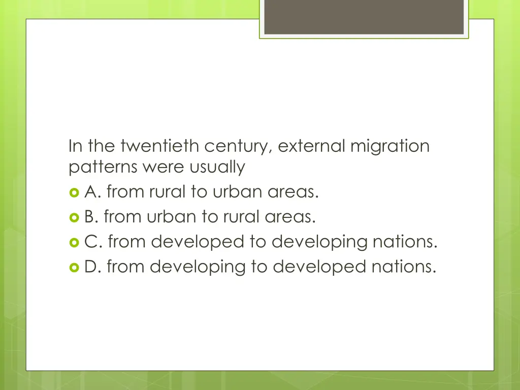 in the twentieth century external migration
