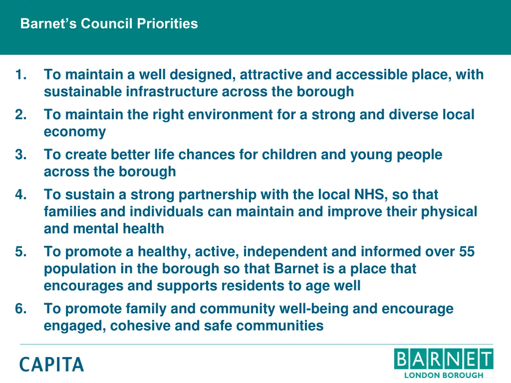 barnet s council priorities