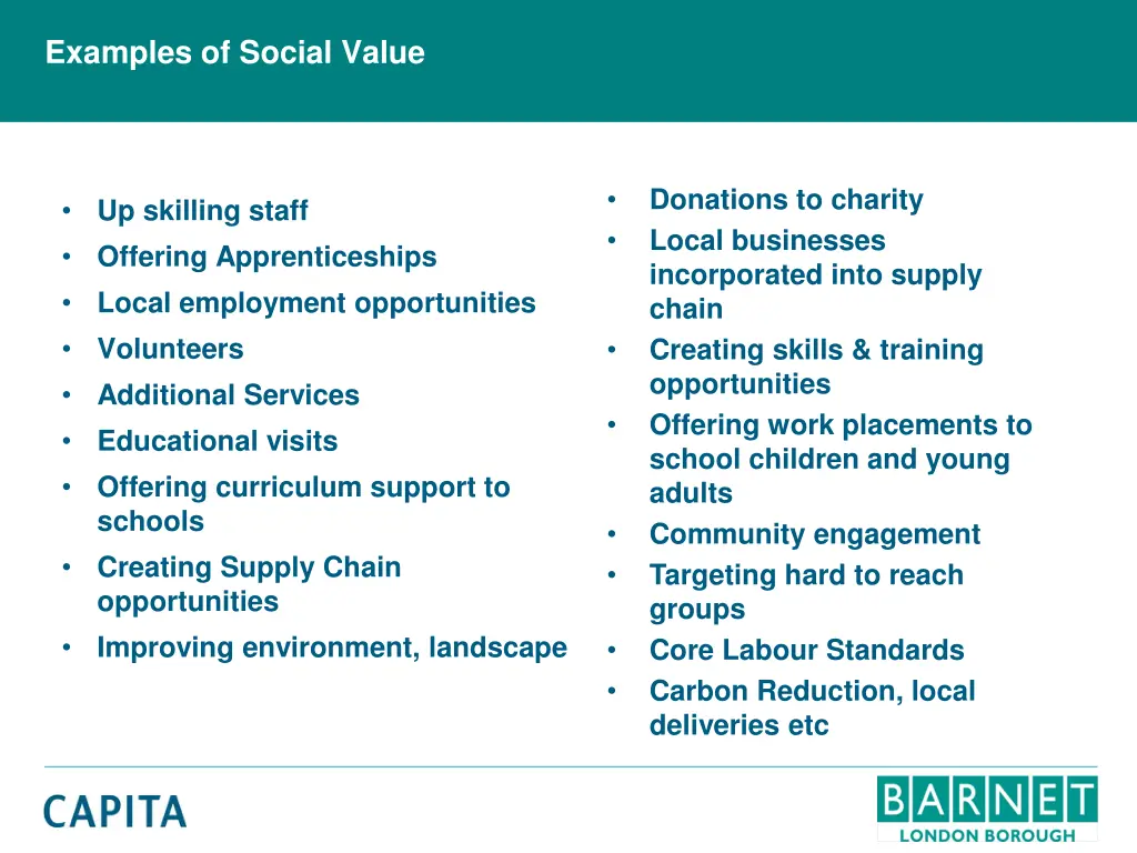 examples of social value