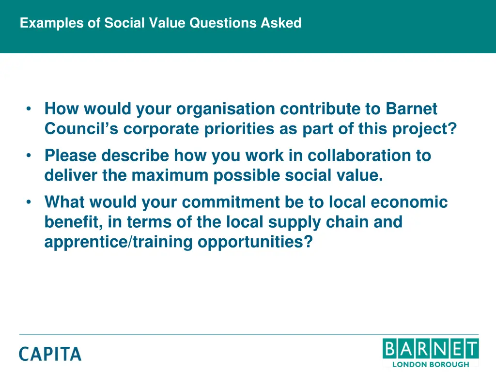 examples of social value questions asked