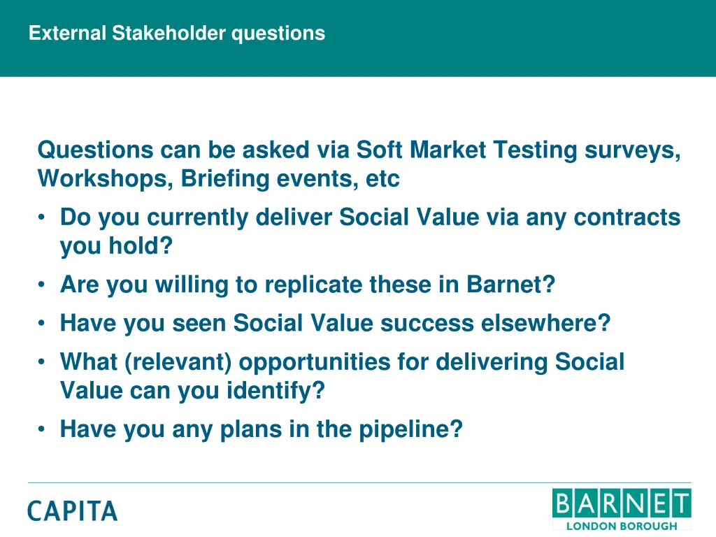 external stakeholder questions