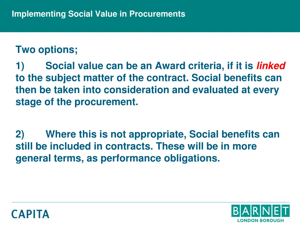 implementing social value in procurements