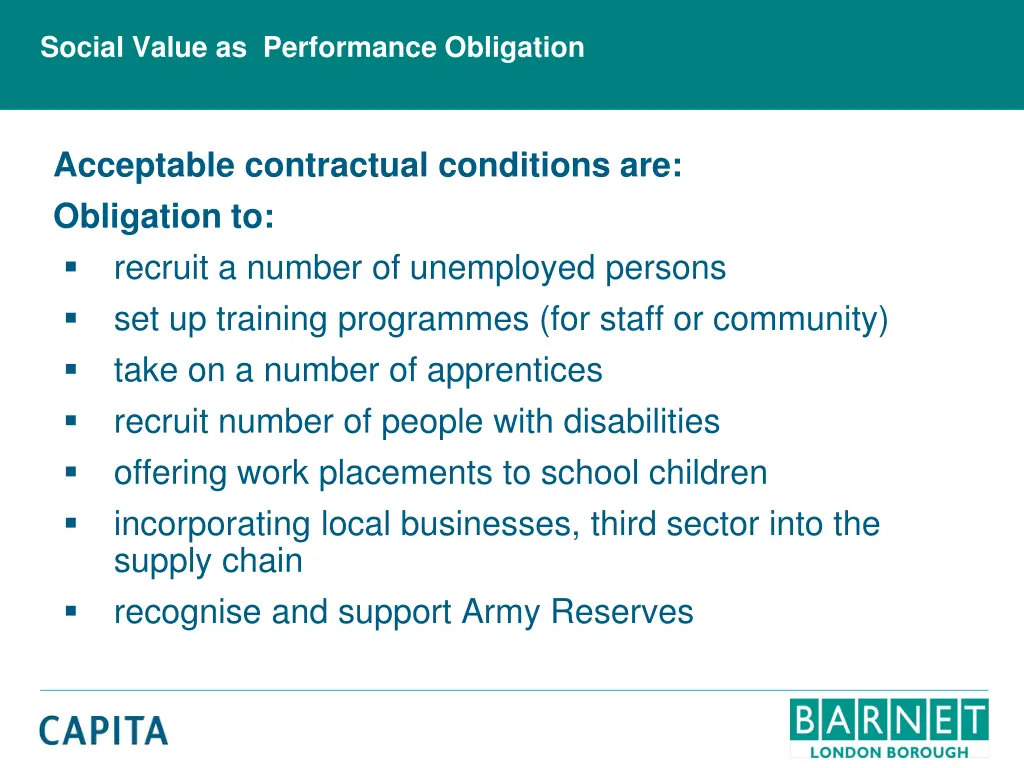 social value as performance obligation