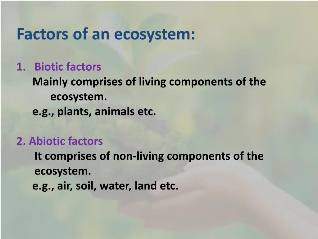 factors of an ecosystem