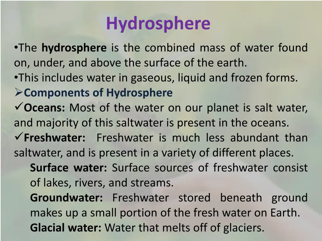 hydrosphere