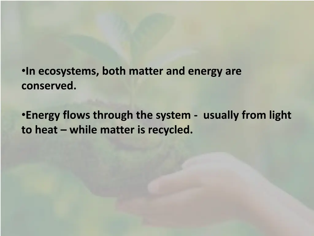 in ecosystems both matter and energy are conserved