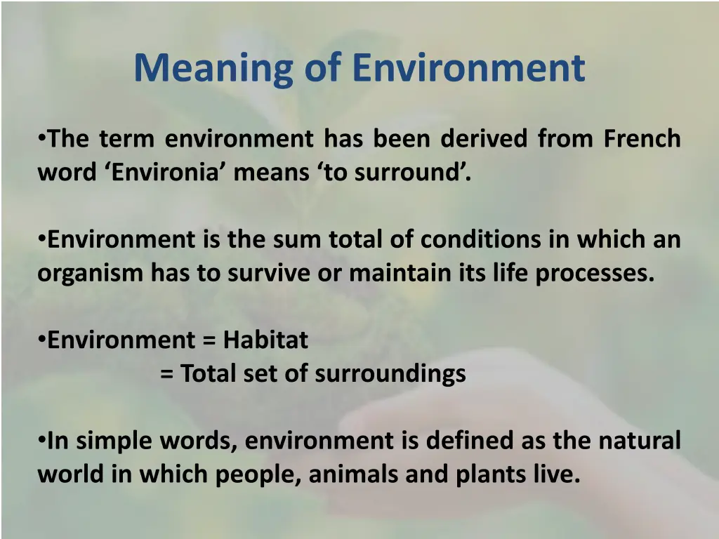 meaning of environment