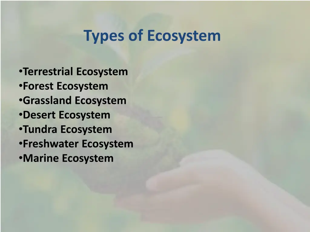 types of ecosystem