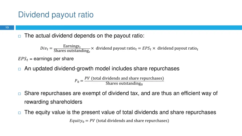 dividend payout ratio