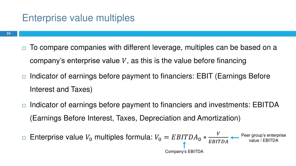 enterprise value multiples