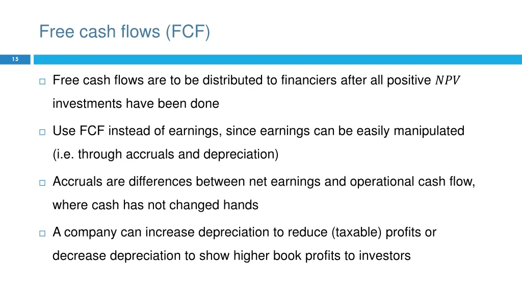 free cash flows fcf