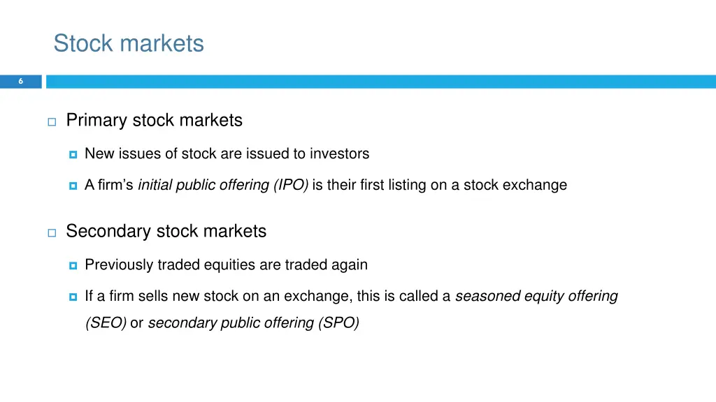 stock markets