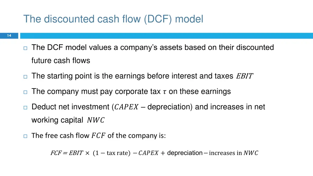 the discounted cash flow dcf model