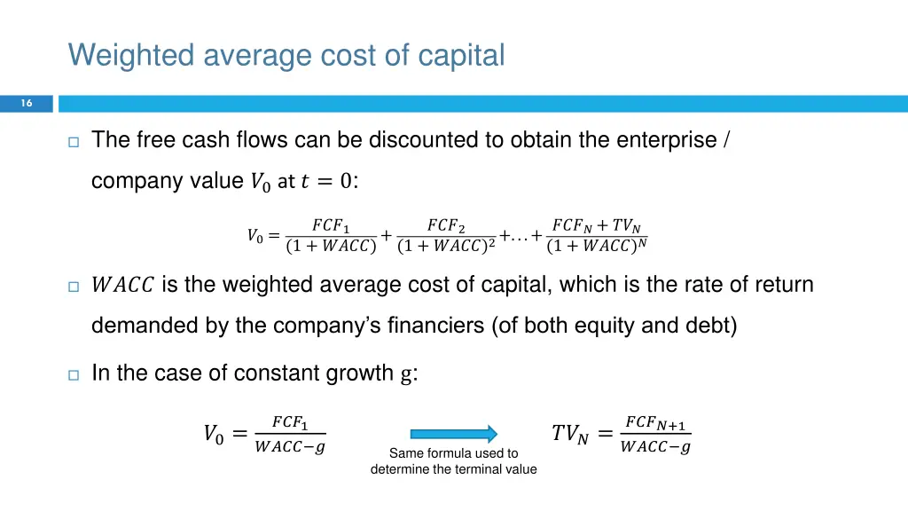 weighted average cost of capital