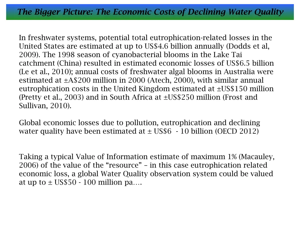 the bigger picture the economic costs