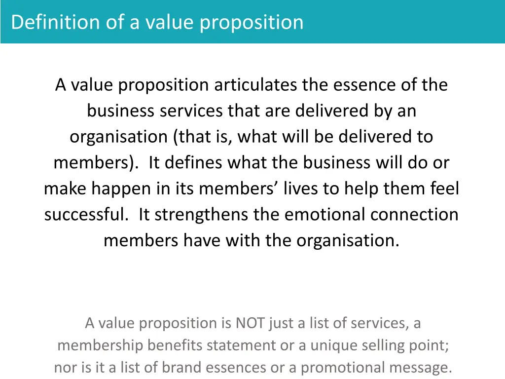 definition of a value proposition