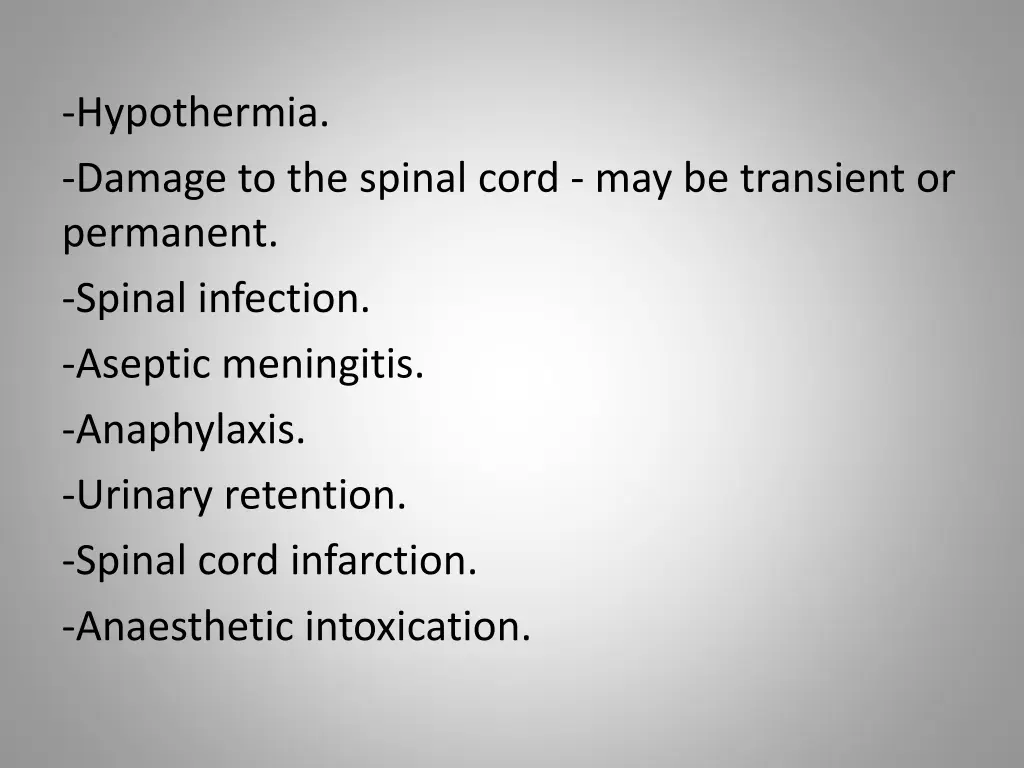 hypothermia damage to the spinal cord