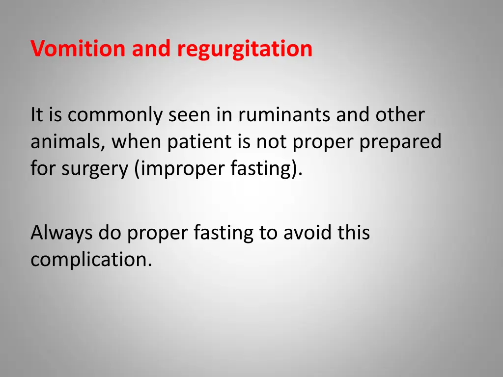 vomition and regurgitation