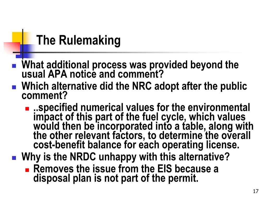 the rulemaking