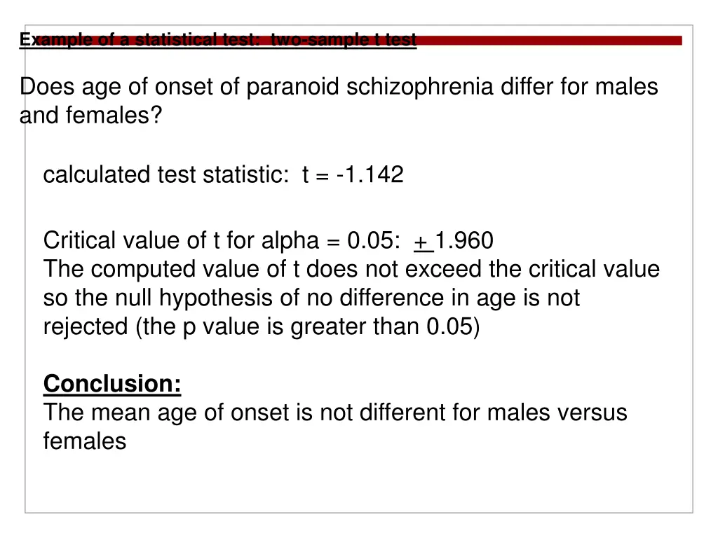 example of a statistical test two sample t test 1