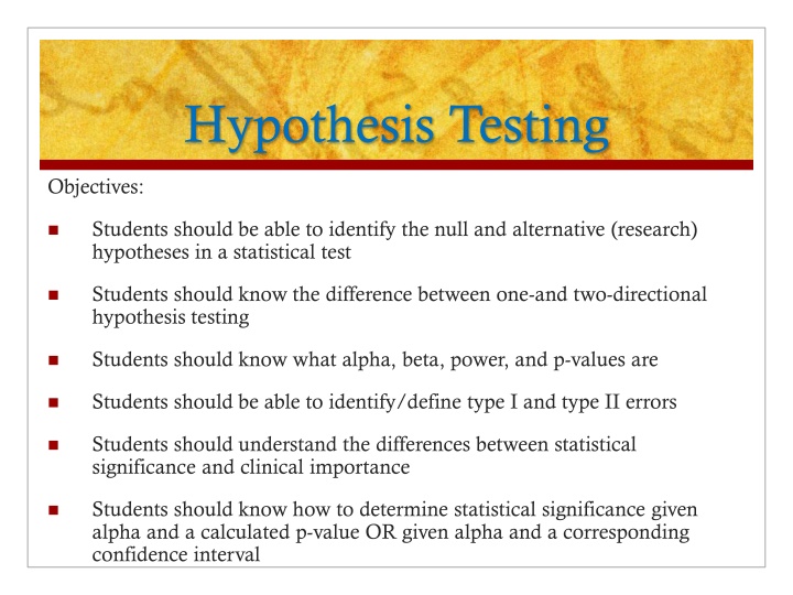 hypothesis testing