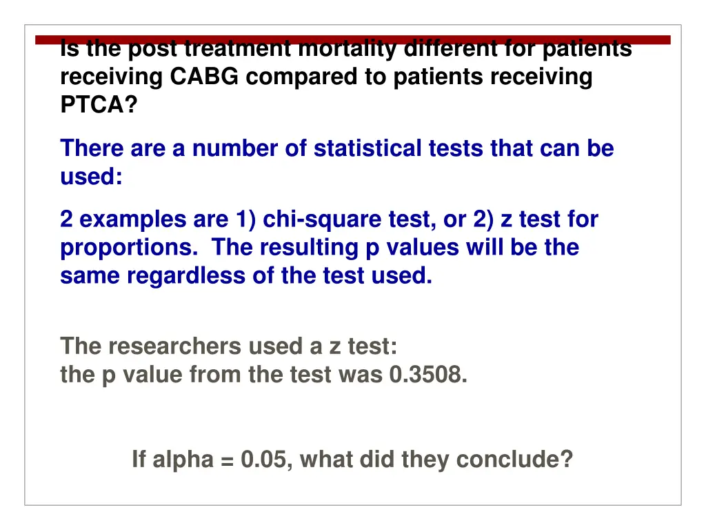 is the post treatment mortality different