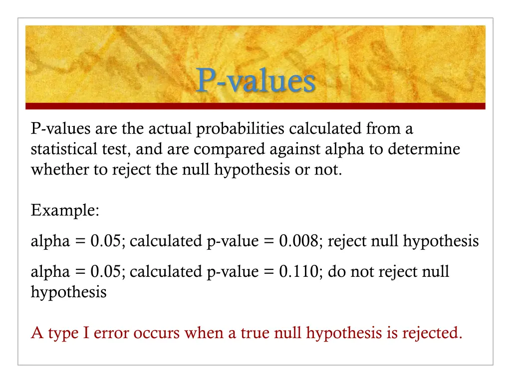 p values