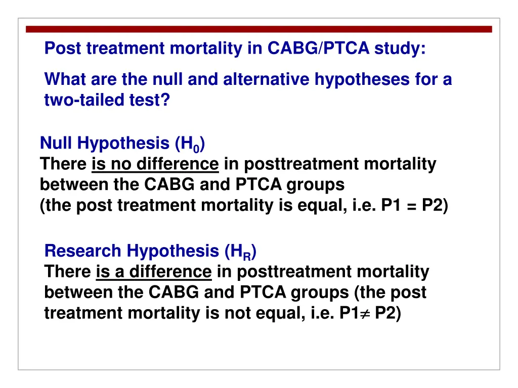 post treatment mortality in cabg ptca study