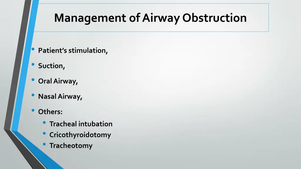management of airway obstruction