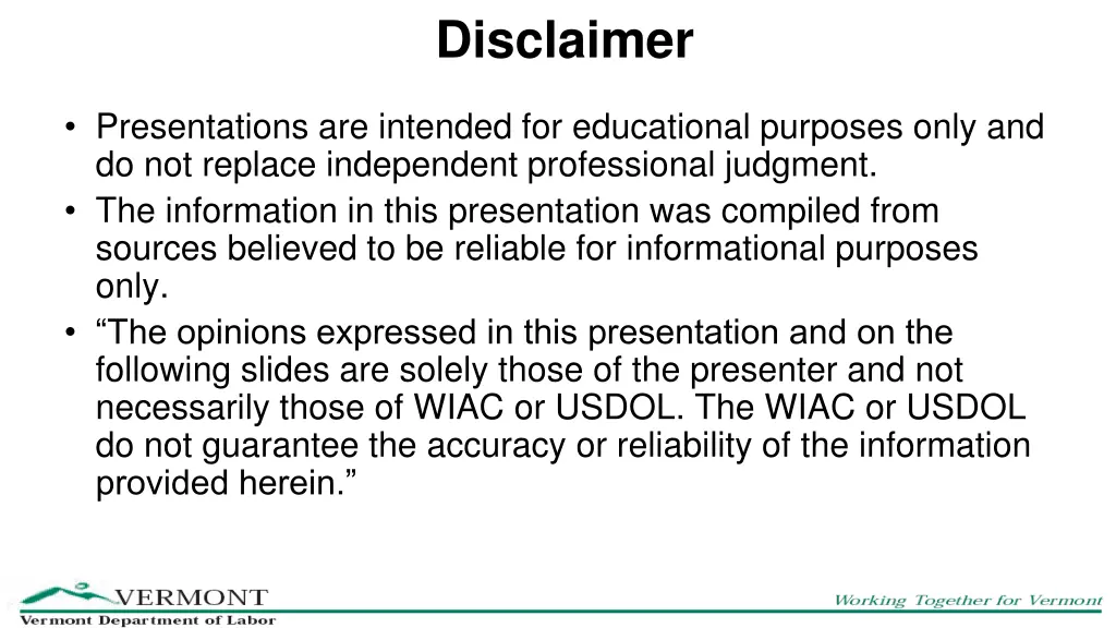 disclaimer